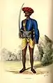 Soldat Indian cu un talwar în mână, 1850.