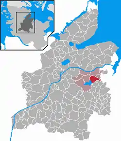 Poziția  Achterwehr pe harta districtului Rendsburg-Eckernförde