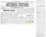 Articolul „De la bravii noștri” din ziarul Acțiunea Română, apărut la Iași în 11 ianuarie 1917.