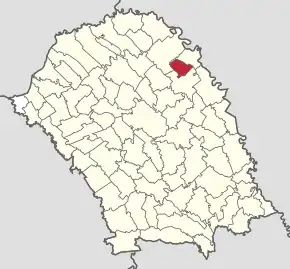 Amplasarea în cadrul județului