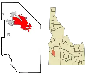Poziția localității Boise