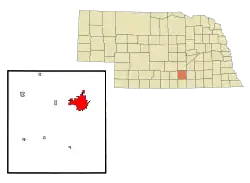 Localizare Hastings within Adams County and Nebraska