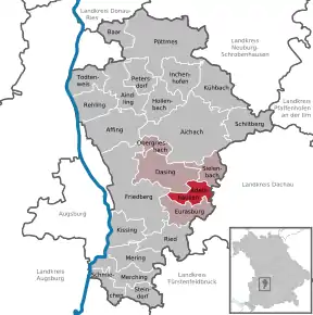 Poziția localității Adelzhausen