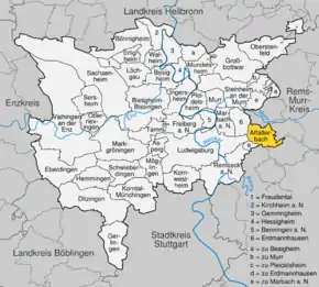 Poziția localității Affalterbach