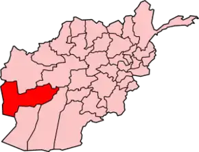 Poziția localității provincia Farah