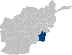 Poziția localității provincia Paktika