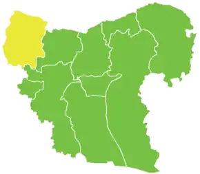 Poziția localității Districtul Afrin