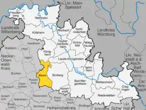 Poziția localității Ahorn