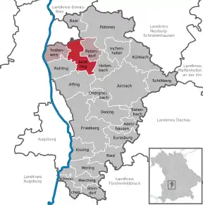 Poziția localității Aindling