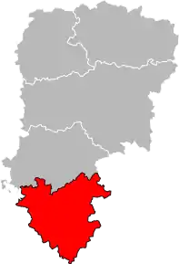 Arondismentul Château-Thierry în cadrul departamentului Aisne