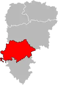 Arondismentul Soissons în cadrul departamentului Aisne