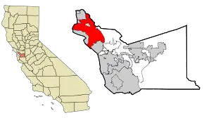 Poziția localității Oakland, California