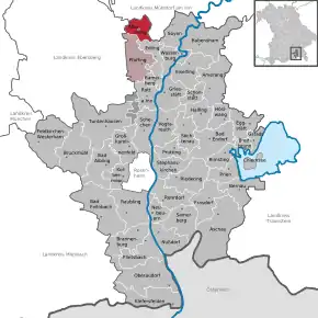 Poziția localității Albaching