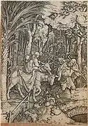 Albrecht Dürer (1471-1528), Germania. Fuga în Egipt. Xilogravură, hârtie