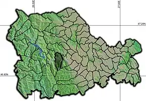 Amplasarea în cadrul județului