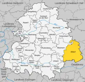 Poziția localității Alfdorf