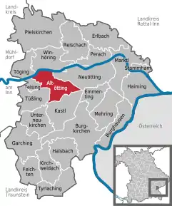 Poziția localității Altötting