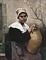 Fată bretonă ținând un vas, 1884
