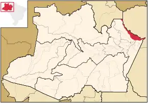 Poziția localității Nhamundá