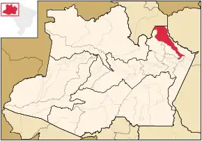 Poziția localității Urucará