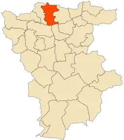 Localizarea comunei în cadrul provinciei