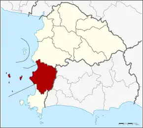 Amplasarea districtului în provincia Chonburi