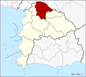 Amplasarea districtului în provincia Chonburi