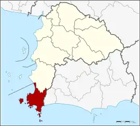 Amplasarea districtului în provincia Chonburi