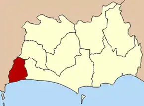 Amplasarea districtului în provincia Rayong