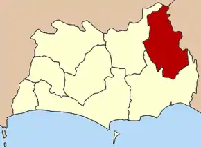 Amplasarea districtului în provincia Rayong