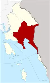 Amplasarea districtului în provincia Trat