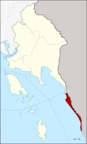 Amplasarea districtului în provincia Trat