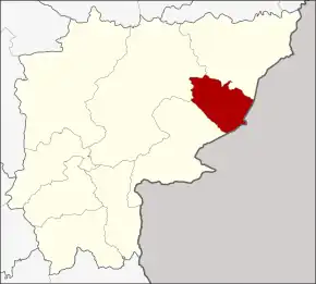 Amplasarea districtului în provincia Sa Kaeo