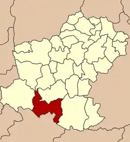 Amplasarea districtului în provincia Nakhon Ratchasima