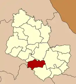 Amplasarea districtului în provincia Sakon Nakhon