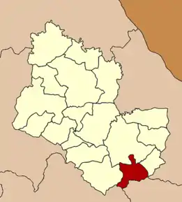 Amplasarea districtului în provincia Sakon Nakhon