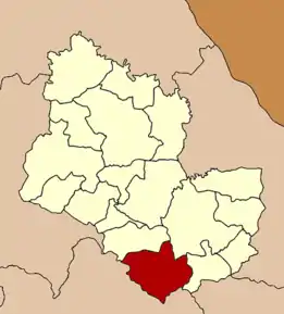 Amplasarea districtului în provincia Sakon Nakhon