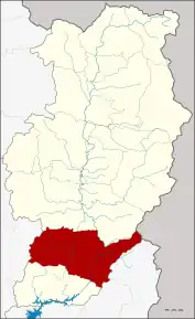 Amplasarea districtului în provincia Nan