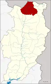 Amplasarea districtului în provincia Nan