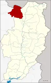 Amplasarea districtului în provincia Nan
