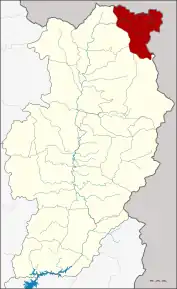 Amplasarea districtului în provincia Nan