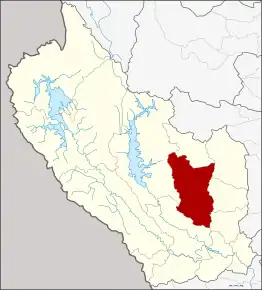 Amplasarea districtului în provincia Kanchanaburi