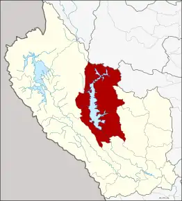 Amplasarea districtului în provincia Kanchanaburi