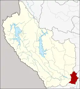 Amplasarea districtului în provincia Kanchanaburi