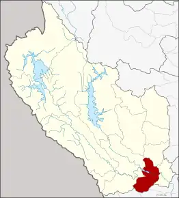 Amplasarea districtului în provincia Kanchanaburi