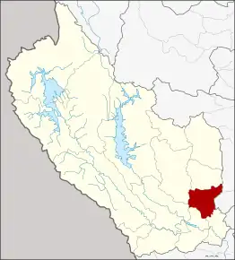 Amplasarea districtului în provincia Kanchanaburi