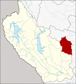 Amplasarea districtului în provincia Kanchanaburi