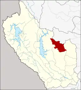 Amplasarea districtului în provincia Kanchanaburi