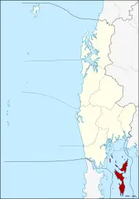 Locația districtului în Provincia Phang Nga