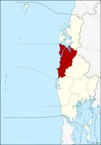 Amplasarea districtului în provincia Phang Nga
